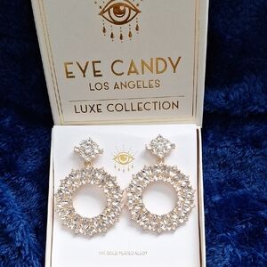 Eye Candy Clear Crystal Earrings NWOT/NIB